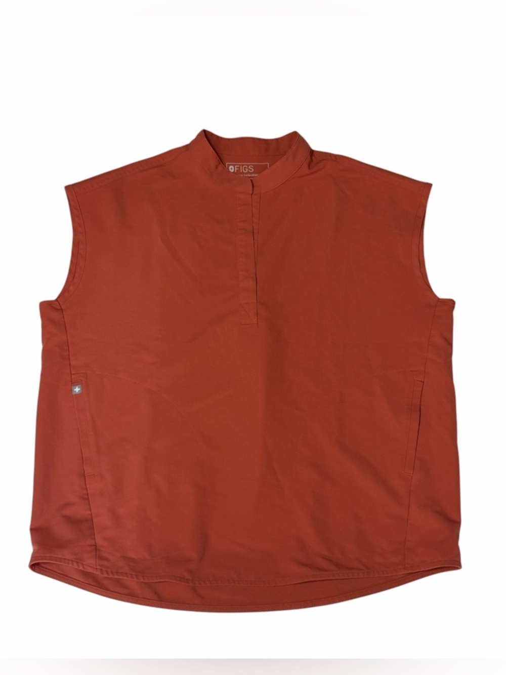 FIGS Women’s Rafaela Scrub Top Burnt Orange Technical Collection Size Medium